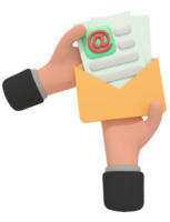 ilustração 3D de abrir o envelope de e-mail png
