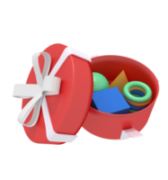 3d illustration of opening a gift box png