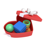 3D-Illustration zum Öffnen einer Geschenkbox png