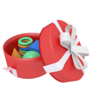 3d illustration of opening a gift box png