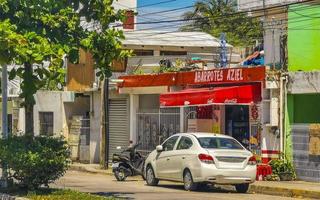 Playa del Carmen Quintana Roo Mexico 2022 Typical street road and cityscape of Playa del Carmen Mexico. photo