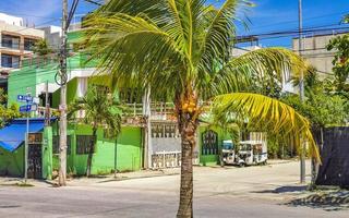 Playa del Carmen Quintana Roo Mexico 2022 Typical street road and cityscape of Playa del Carmen Mexico. photo