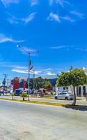 Playa del Carmen Quintana Roo Mexico 2022 Typical street road and cityscape of Playa del Carmen Mexico. photo