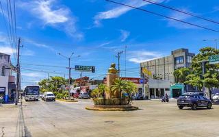 Playa del Carmen Quintana Roo Mexico 2022 Typical street road and cityscape of Playa del Carmen Mexico. photo