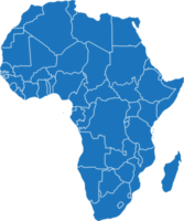 doodle dessin à main levée de la carte de l'afrique.