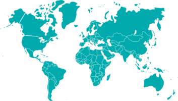 mundo mapa verde color. mundo mapa modelo con continentes, norte y sur  America, Europa y Asia, África y Australia 21437150 PNG