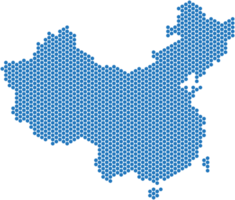 carte de la chine en forme de cercle bleu