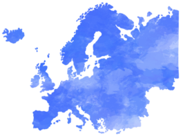 doodle dessin à main levée de la carte de l'europe. png