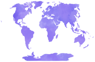 Doodle dessin à main levée de la carte du monde. png