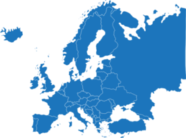 doodle dessin à main levée de la carte de l'europe. png