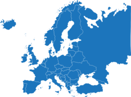 doodle freehand drawing of europe map. png