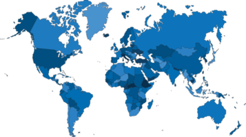 carte du monde de la simplicité de la ligne de contour droite png