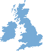 Blue circle shape United Kingdom map png