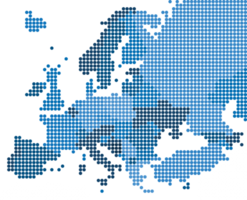 Geometry circle form of Europe map png