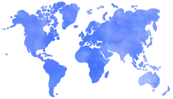 doodle freehand drawing of world map. png