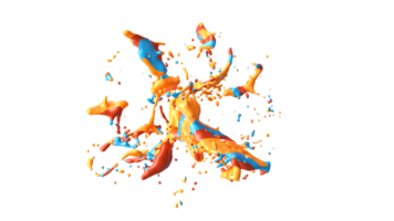 éclaboussures liquides colorées avec conception d'illustration droplets.3d. png