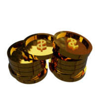 Ilustración de monedas 3d png