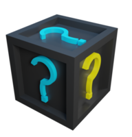 Caja misteriosa de ilustración 3d png