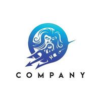 Poseidon Sea God Logo, Poseidon nepture logo vector