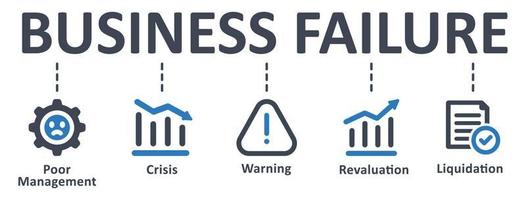 Business Failure icon - vector illustration . Business, Failure, poor, management, crisis, warning, revaluation, liquidation, infographic, template, concept, banner, pictogram, icon set, icons .