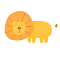 lion dessiné à la main pour élément décoratif png