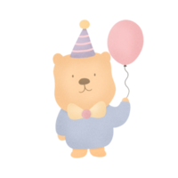 elemento de feliz aniversário bebê urso png