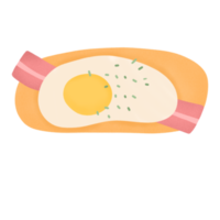 handgezeichnetes frühstücksei und speck für die dekoration png