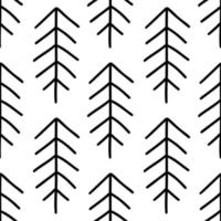 Christmas trees pattern in modern scandinavian style in vector. Abstract nordic geometric design for winter decoration interior, print posters, greeting card, business banner, wrapping. vector