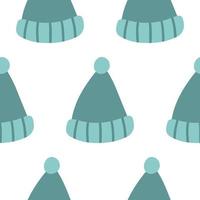 Cute winter hat pattern in cartoon style in vector. Design for winter decoration interior, print posters, greeting card, business banner, wrapping. vector