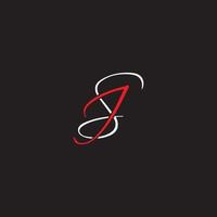 JS letter vintage signature retro modern creative logo vector