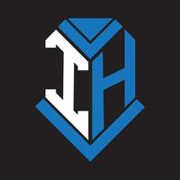 diseño del logotipo de la letra ih sobre fondo negro. ih creative iniciales carta logo concepto. diseño de letra ih. vector
