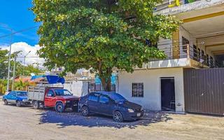 Playa del Carmen Quintana Roo Mexico 2022 Typical street road and cityscape of Playa del Carmen Mexico. photo