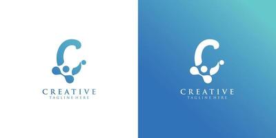 Modern logo c technology logo gradient Premium Vector