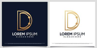 plantilla de diseño de logotipo monograma letra d con estilo de arte de línea y elemento creativo vector