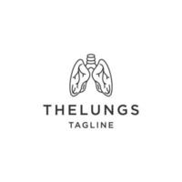 Lungs line logo design template flat vector