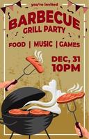 BBQ Grill Party Poster vector
