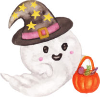 vattenfärg spöke halloween png