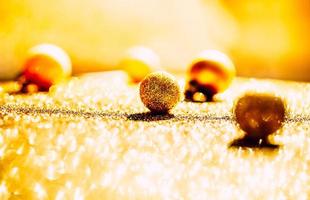 Christmas composition with golden decoration photo