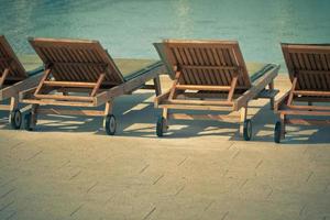 Hotel Poolside Chairs with Sea view photo