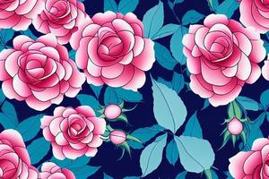 Seamless pattern. rose drawing 3d illustration. photo