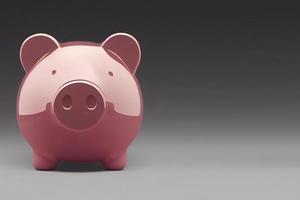 Pink Piggy bank, finance, economy. Banner, copy space, place holder. photo