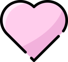 iconos de corazón en estilo doodle. símbolo estilizado con corazón colorido. png