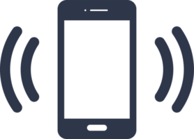 einfaches Symbol für klingelndes Telefon. Smartphone-Klingelzeichen. klingelnde illustration des smartphones oder des handys. png