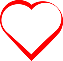 röd hjärta ikon illustration. kärlek tecken i röd färger. png