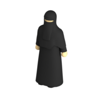 3d ícone niqab vista frontal muçulmana feminina png