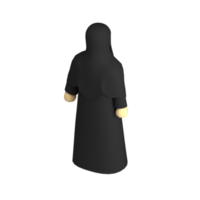 3d icon niqab female muslim back view png