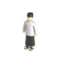 kid traditional muslim outfit front view 3d icon png