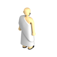 male umrah outfit back view 3d icon png