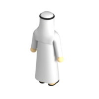 traje árabe tradicional masculino vista posterior icono 3d png