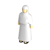 weibliche Hijab muslimische Vorderansicht 3D-Symbol png